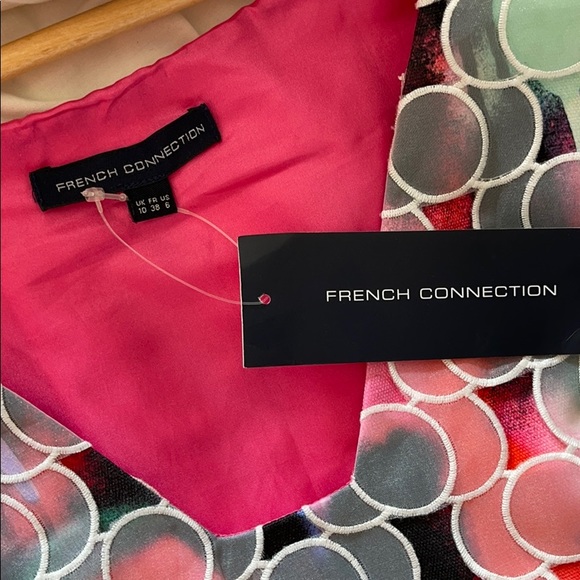 Brand New French Connection Colourful Coral Dress - Picture 3 of 3